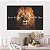 Quadro Decorativo Canvas Leão Nunca Foi Sorte Sempre Foi Deus Horizontal - Imagem 2