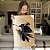 Quadro Decorativo Canvas Costela de Adão Preta Fundo Dourado Vertical - Imagem 5