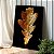 Quadro Decorativo Canvas Folhas Douradas Fundo Preto Vertical - Imagem 3