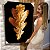 Quadro Decorativo Canvas Folhas Douradas Fundo Preto Vertical - Imagem 6