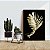 Quadro Decorativo Canvas Folha de Palmeira Dourada Fundo Preto Vertical - Imagem 4