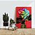 Quadro Decorativo Canvas Floral Rosa Colorida em Fundo Vermelho Vertical - Imagem 4