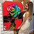 Quadro Decorativo Canvas Floral Rosa Colorida em Fundo Vermelho Vertical - Imagem 6
