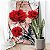 Quadro Decorativo Canvas Flores Rosas Vermelhas Fundo Abstrato Vertical - Imagem 2