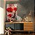 Quadro Decorativo Canvas Flores Rosas Vermelhas Fundo Abstrato Vertical - Imagem 3