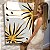 Quadro Decorativo Canvas Composição Abstrata de Folhas e Detalhes Dourados Vertical - Imagem 6