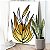 Quadro Decorativo Canvas Folhagens Pretas e Douradas Abstratas Vertical - Imagem 2