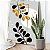 Quadro Decorativo Canvas Folhagens Pretas e Douradas Abstratas Vertical - Imagem 3