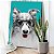 Quadro Decorativo Canvas Dog com Óculos Border Collie Pets Vertical - Imagem 4