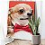 Quadro Decorativo Canvas Dog Chihuahua Pets Fundo Vermelho Vertical - Imagem 2