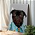 Quadro Decorativo Canvas Dog Pug com Jaqueta Jeans Pets Vertical - Imagem 2