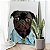 Quadro Decorativo Canvas Dog Pug com Jaqueta Jeans Pets Vertical - Imagem 4
