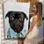 Quadro Decorativo Canvas Dog Pug com Jaqueta Jeans Pets Vertical - Imagem 6