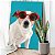 Quadro Decorativo Canvas Dog Russell Terrier com Óculos Vertical - Imagem 2