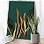 Quadro Decorativo Canvas Folhas Fundo Verde Vertical - Imagem 3