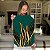 Quadro Decorativo Canvas Folhas Fundo Verde Vertical - Imagem 5