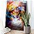 Quadro Decorativo Canvas Lobo Arte Cósmica Vertical - Imagem 1