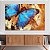 Quadro Decorativo Canvas Pintura de Borboleta Azul Estilo Nórdico Horizontal - Imagem 4