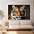 Quadro Decorativo Canvas Tigre Colorido Fundo Preto Horizontal - Imagem 5
