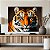 Quadro Decorativo Canvas Tigre Colorido Fundo Preto Horizontal - Imagem 3