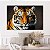 Quadro Decorativo Canvas Tigre Colorido Fundo Preto Horizontal - Imagem 4