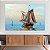 Quadro Decorativo Canvas Paisagem Pintura Abstrata à Óleo Barco a Vela Horizontal - Imagem 2