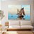 Quadro Decorativo Canvas Paisagem Pintura Abstrata à Óleo Barco a Vela Horizontal - Imagem 3