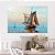 Quadro Decorativo Canvas Paisagem Pintura Abstrata à Óleo Barco a Vela Horizontal - Imagem 5