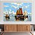 Quadro Decorativo Canvas Paisagem Pintura à Óleo Barcos a Vela Horizontal - Imagem 2