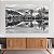 Quadro Decorativo Canvas Paisagem Lago na Floresta Black and White Horizontal - Imagem 2