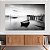 Quadro Decorativo Canvas Paisagem de Barco No Lago Black and White Horizontal - Imagem 2