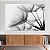 Quadro Decorativo Canvas Paisagem Dente de Leão Black and White Horizontal - Imagem 2