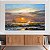 Quadro Decorativo Canvas Paisagem Pintura a Óleo Barco navegando ao mar sob Por do Sol Horizontal - Imagem 3