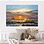 Quadro Decorativo Canvas Paisagem Pintura a Óleo Barco navegando ao mar sob Por do Sol Horizontal - Imagem 4