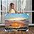 Quadro Decorativo Canvas Paisagem Pintura a Óleo Barco navegando ao mar sob Por do Sol Horizontal - Imagem 1