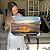Quadro Decorativo Canvas Paisagem Pintura a Óleo Barco navegando ao mar sob Por do Sol Horizontal - Imagem 6