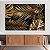 Quadro Decorativo Canvas Folhas de Costela de Adão e Palmeira Douradas Horizontal - Imagem 2