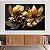 Quadro Decorativo Canvas Folhas Abstratas Fundo Preto Horizontal - Imagem 3