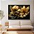 Quadro Decorativo Canvas Folhas Abstratas Fundo Preto Horizontal - Imagem 4