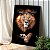 Quadro Decorativo Canvas Leão Colorido Cruz e Coroa de Espinho Vertical - Imagem 4