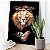 Quadro Decorativo Canvas Leão Colorido Cruz e Coroa de Espinho Vertical - Imagem 3