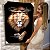 Quadro Decorativo Canvas Leão Colorido Cruz e Coroa de Espinho Vertical - Imagem 6
