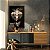 Quadro Decorativo Canvas Leão Preto e Branco Cruz e Coroa de Espinho Vertical - Imagem 2