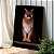 Quadro Decorativo Canvas Animal Selvagem Puma Sentada Fundo Preto Vertical - Imagem 1