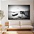 Quadro Decorativo Canvas Paisagem de Ponte e Barco No Lago Black and White Horizontal - Imagem 2