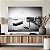 Quadro Decorativo Canvas Paisagem de Ponte e Barco No Lago Black and White Horizontal - Imagem 4