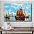 Quadro Decorativo Flutuante Paisagem Pintura à Óleo Barcos a Vela Horizontal - Imagem 3