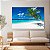 Quadro Decorativo Canvas Paisagem Praia com Palmeiras Horizontal - Imagem 2