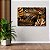 Quadro Decorativo Flutuante Folhas de Costela de Adão e Palmeira Douradas Horizontal - Imagem 2