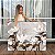 Quadro Decorativo Canvas Floral Pintura de Flores Brancas Fundo Cinza Horizontal - Imagem 1